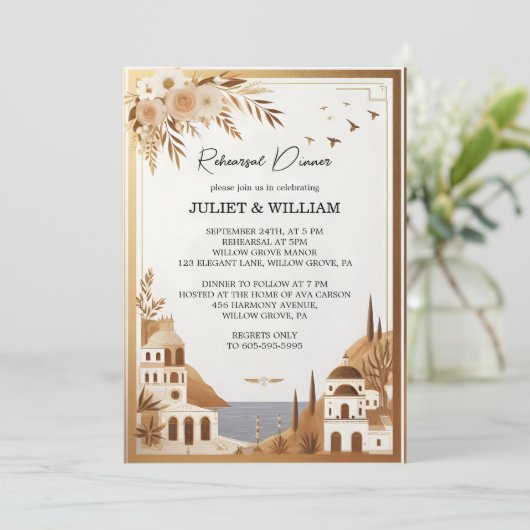 Italienischer Kaffee Sorrento Probe Abendessen Einladung (Stehend Vorderseite)