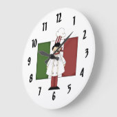 Italienischer Koch #1 Große Wanduhr (Winkel)