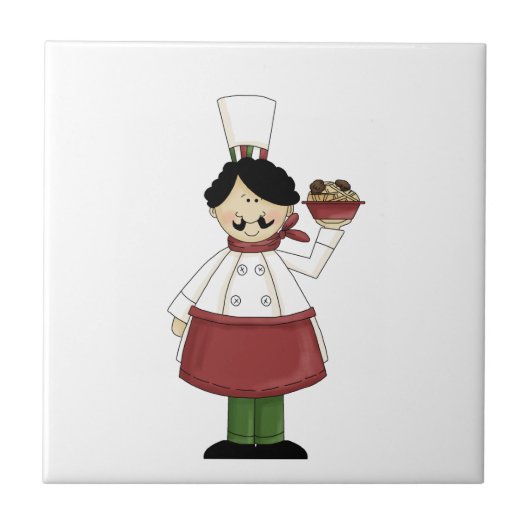 Italienischer Koch #3 Fliese (Vorderseite)