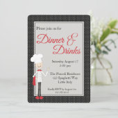 Italienischer Koch Dinner und Party Einladung Trin (Stehend Vorderseite)