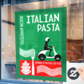 Italienischer Koch Fensteraufkleber (Café-Fenster)