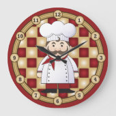 Italienischer Koch Große Wanduhr (Vorderseite)