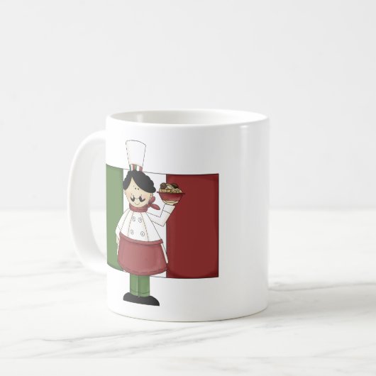 Italienischer Koch - individuell anpassbar Kaffeetasse (Vorderseite Links)