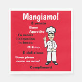 Italienischer Koch - Mangiamo Serviette (Vorderseite)