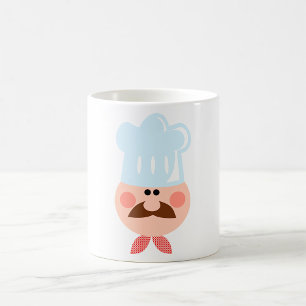Italienischer Koch mit Schnurrbart und Hut Kaffeetasse