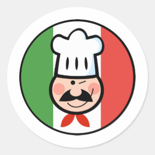 Italienischer Koch Runder Aufkleber
