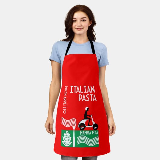 Italienischer Koch Schürze (Getragen)