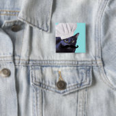Italienischer Koch, schwarze Katze Button (Beispiel)