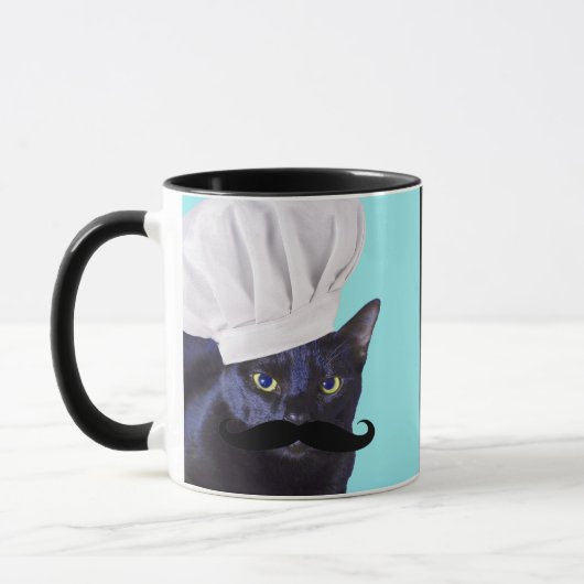 Italienischer Koch, schwarze Katze Tasse (Links)