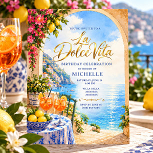 Italienischer La Dolce Vita Amalfi-Küsten-Geburtst Einladung