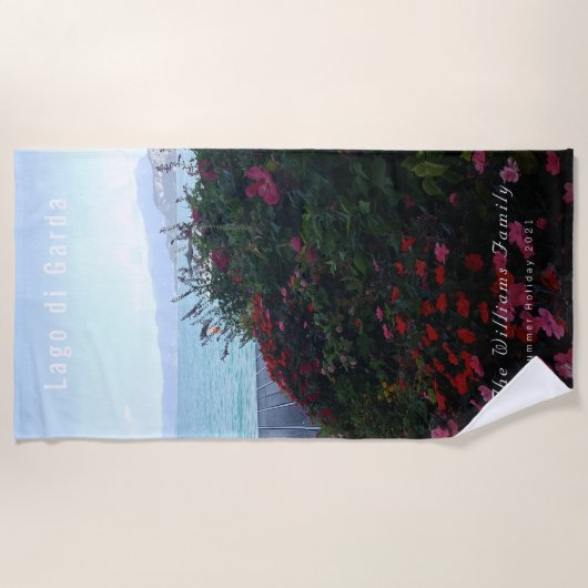 Italienischer Lago di Garda Floral Fotografie Strandtuch (Vorderseite)