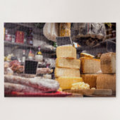 Italienischer Lebensmittelmarkt mit Käse und Peppe Puzzle (Horizontal)
