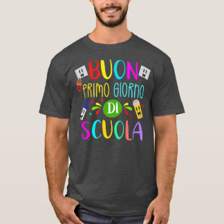 Italienischer Lehrer glücklicher erster Schultag  T-Shirt
