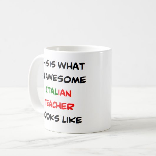 Italienischer Lehrer, phantastisch Kaffeetasse (Vorderseite Links)