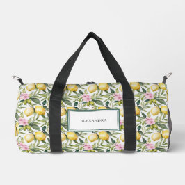 Italienischer Lemon Blossom Mittelmeer Wasserfarbe Duffle Bag