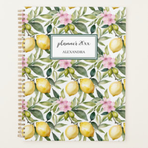 Italienischer Lemon Blossom Mittelmeer Wasserfarbe Planer