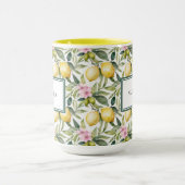 Italienischer Lemon Blossom Mittelmeer Wasserfarbe Tasse (Zentrum)