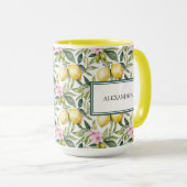 Italienischer Lemon Blossom Mittelmeer Wasserfarbe Tasse (VorderseiteRechts)