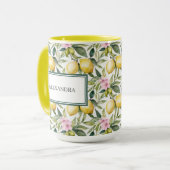 Italienischer Lemon Blossom Mittelmeer Wasserfarbe Tasse (Vorderseite Links)