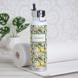Italienischer Lemon Blossom Mittelmeer Wasserfarbe Trinkflasche