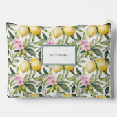 Italienischer Lemon Blossom Mittelmeer Wasserfarbe Zubehörtasche (Rückseite)