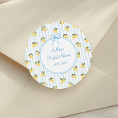 Italienischer Lemon Blue Bow Runder Aufkleber