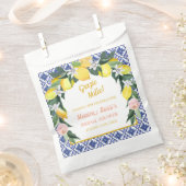 Italienischer Lemon Blue Tiles Grazie Mille Bridal Geschenktütchen (Ausgeschnitten)