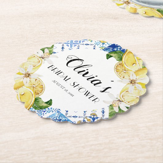 Italienischer Lemon Brautparty Untersetzer (angewinkelt)