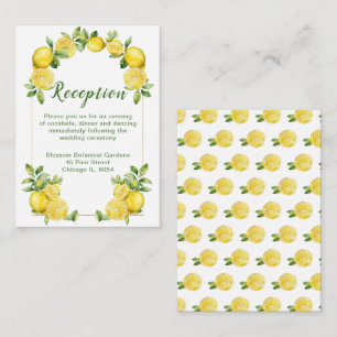 Italienischer Lemon-Grünrahmen Hochzeitsempfang Begleitkarte