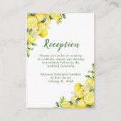 Italienischer Lemon-Grünrahmen Hochzeitsempfang Begleitkarte (Vorderseite)