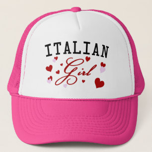Italienischer Mädchen-Rosa-Hut Truckerkappe