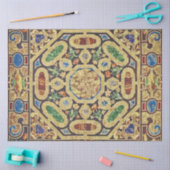 Italienischer Marmorteppich Gold Blue Green Decoup Seidenpapier (Basteln)