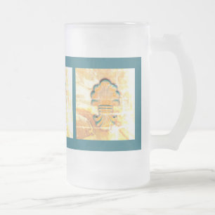 Italienischer Medaillon-Stil im Vintage-Look Mattglas Bierglas