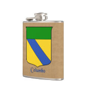 Italienischer Nachname Columbo Historischer Schild Flachmann (Links)