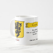 Italienischer Nachname Conti Heraldic Shield und B Kaffeetasse (Vorderseite Links)