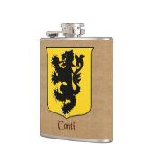 Italienischer Nachname Conti Historischer Heraldis Flachmann (Links)