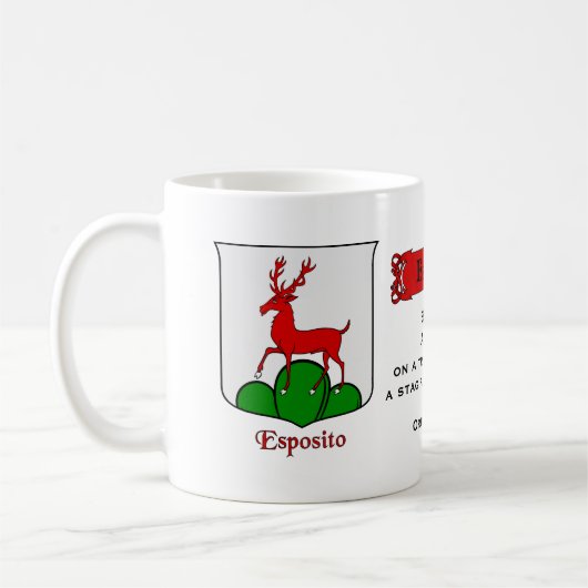 Italienischer Nachname Esposito Heraldic Shield n Kaffeetasse (Links)