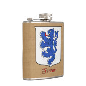 Italienischer Nachname Ferrari Heraldic Shield Flachmann (Rechts)