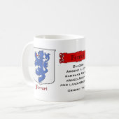 Italienischer Nachname Ferrari Heraldic Shield und Kaffeetasse (Vorderseite Links)