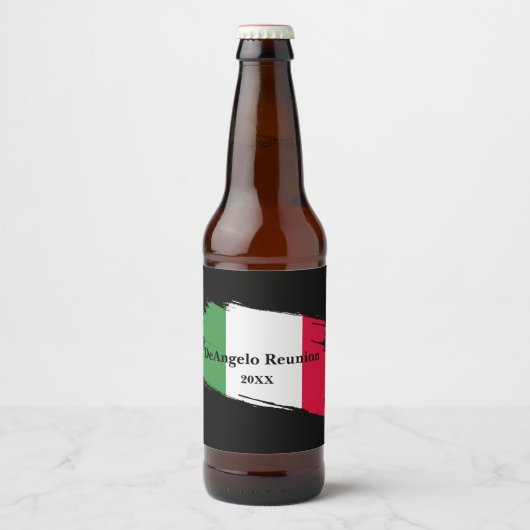 Italienischer Nachname Name Benutzerdefinierte Fla Bierflaschenetikett (Vorderseite)