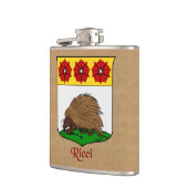 Italienischer Nachname Ricci Heraldic Shield Flachmann (Links)