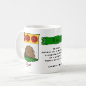 Italienischer Nachname Ricci Heraldic Shield und B Kaffeetasse (Vorderseite Links)