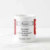 Italienischer Nachname Rossi Heraldic Shield und B Kaffeetasse (Mittel)