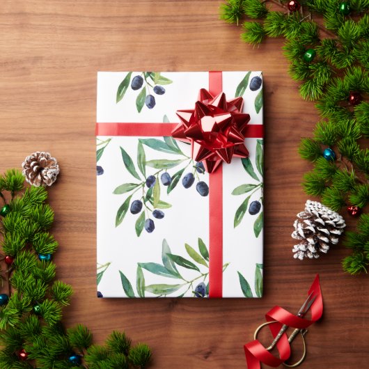 Italienischer Olivenzweig Geschenkpapier (Feiertagsgeschenk)