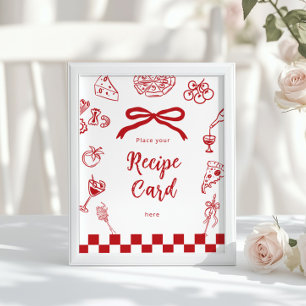 Italienischer Ort, Rezeptkarte Thats Amore Thema Poster