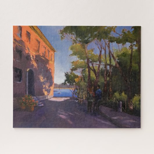 Italienischer Palazzo Pink beeindruckende Malerei Puzzle (Horizontal)