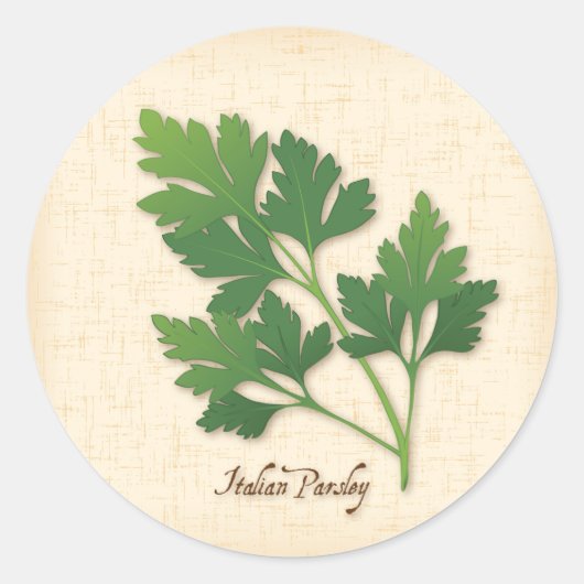 Italienischer Parsley Round Sticker (Vorderseite)