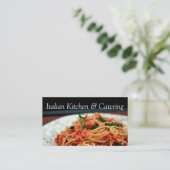 Italienischer Pasta Catering Party Service Visitenkarte (Stehend Vorderseite)