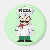 Italienischer Pizza Koch Magnet (Vorne)