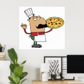 Italienischer Pizza-Koch Poster (Heimbüro)